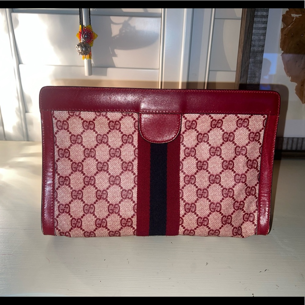 Authentic Vintage Gucci XL GG Monogram Clutch